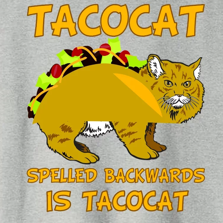 Tacocat Spelled Backwards Funny Cat Women's Crop Top Tee