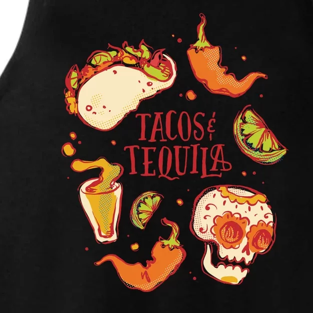 Tacos & Tequila Mexican Ladies Tri-Blend Wicking Tank