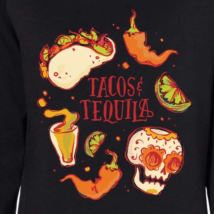 Tacos & Tequila Mexican Womens California Wash Sweatshirt