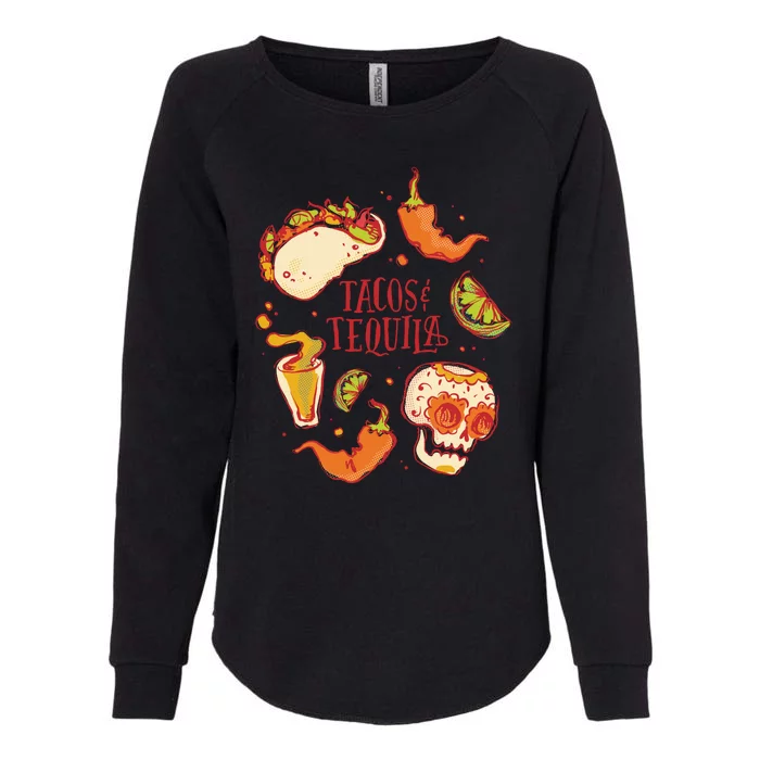 Tacos & Tequila Mexican Womens California Wash Sweatshirt