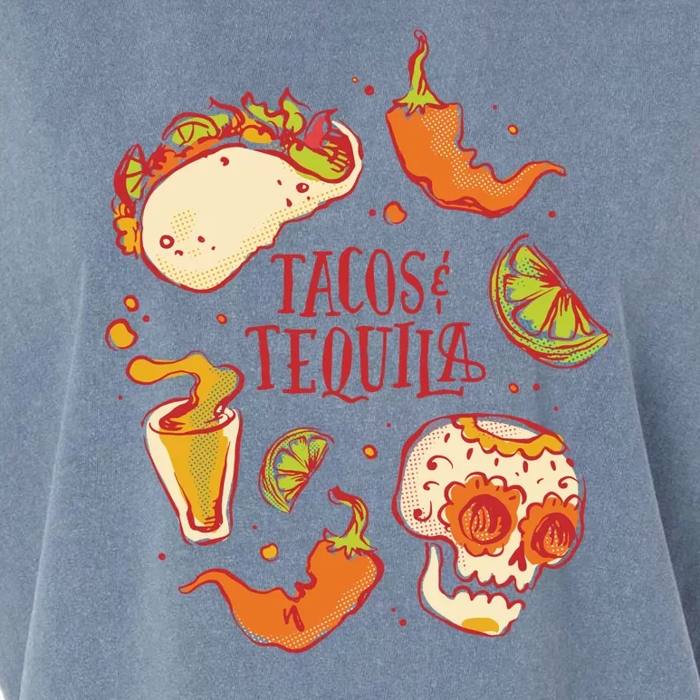 Tacos & Tequila Mexican Garment-Dyed Women's Muscle Tee