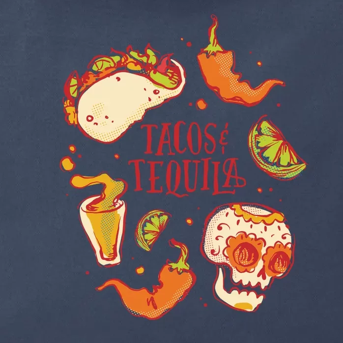 Tacos & Tequila Mexican Zip Tote Bag