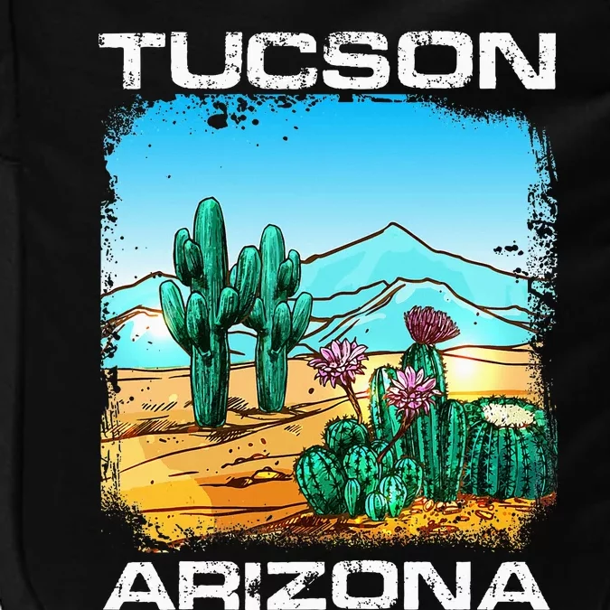 Tucson Arizona Desert Retro Cactus Impact Tech Backpack