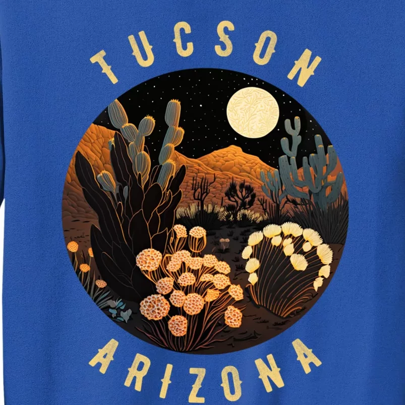 Tucson Arizona Desert At Night Painting Gift Sweatshirt