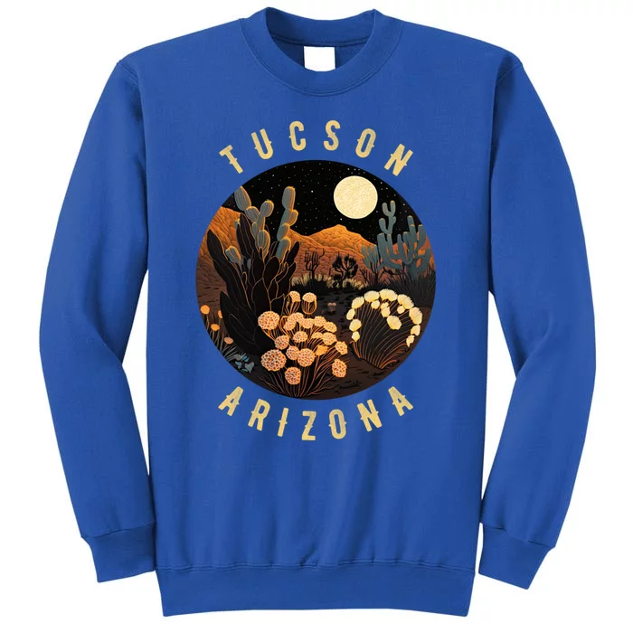 Tucson Arizona Desert At Night Painting Gift Sweatshirt