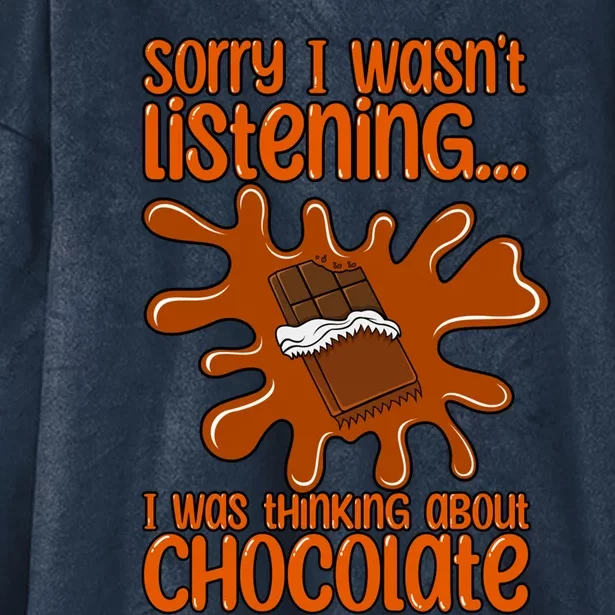 Thinking About Dark Chocolate Cocoa Expert Gift Hooded Wearable Blanket