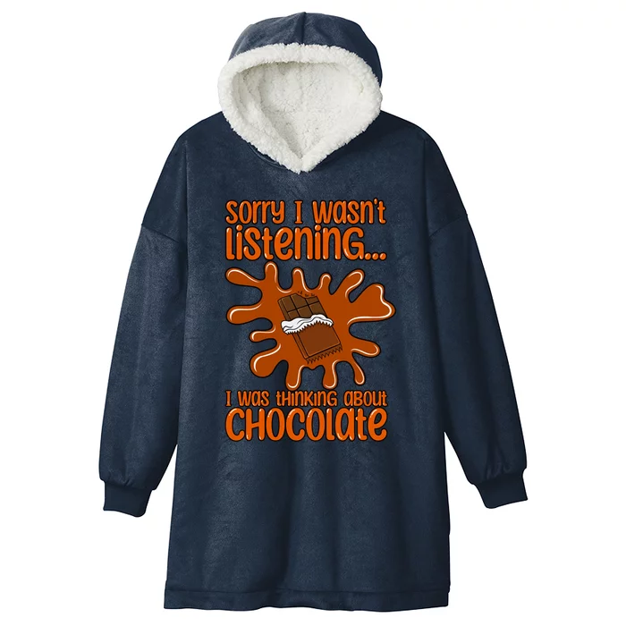 Thinking About Dark Chocolate Cocoa Expert Gift Hooded Wearable Blanket