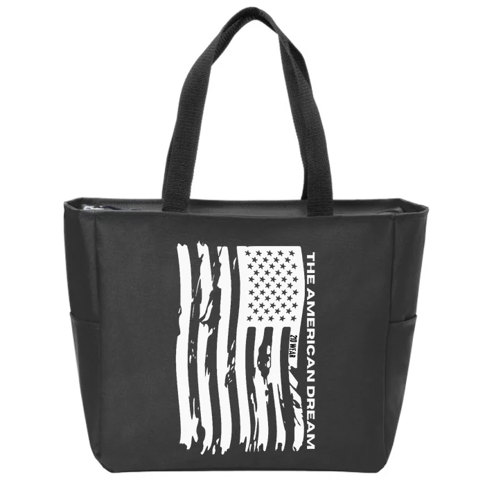 The American Dream Usa American Flag Patriotic Apparel Zip Tote Bag