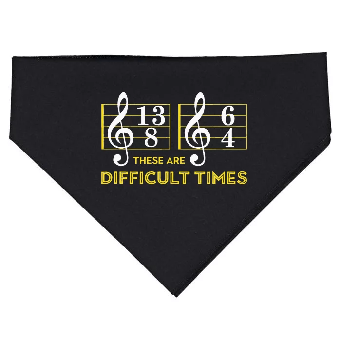 These Are Difficult Times Music Lover Gifts USA-Made Doggie Bandana