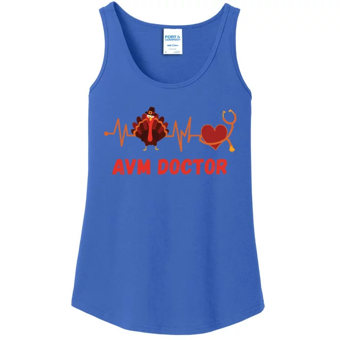 Thanksgiving Avm Doctor Heartbeat Stethoscope Turkey Medical Cool Gift Ladies Essential Tank