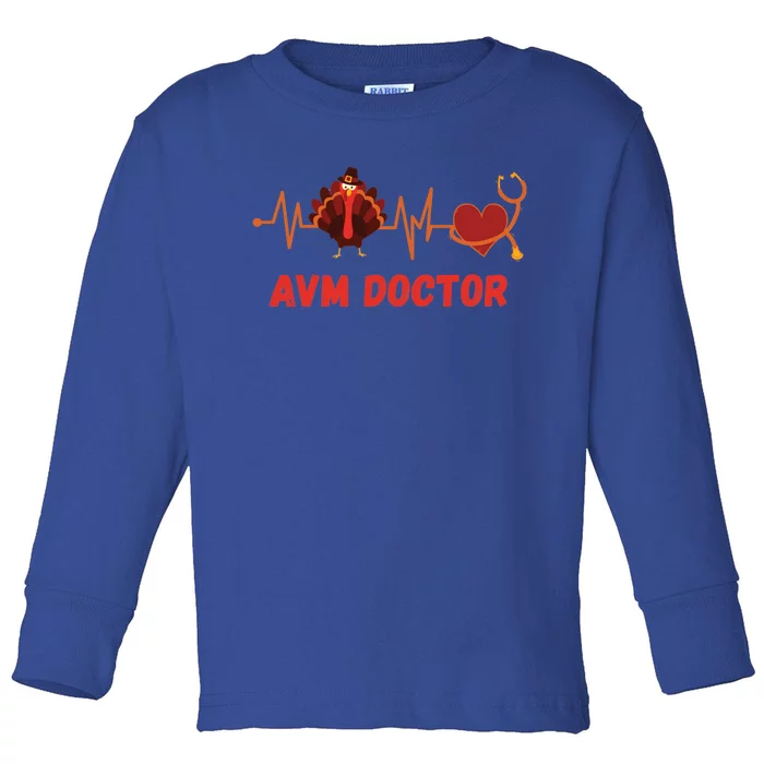 Thanksgiving Avm Doctor Heartbeat Stethoscope Turkey Medical Cool Gift Toddler Long Sleeve Shirt