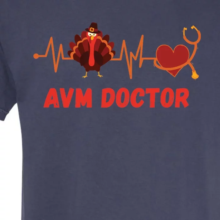 Thanksgiving Avm Doctor Heartbeat Stethoscope Turkey Medical Cool Gift Garment-Dyed Heavyweight T-Shirt