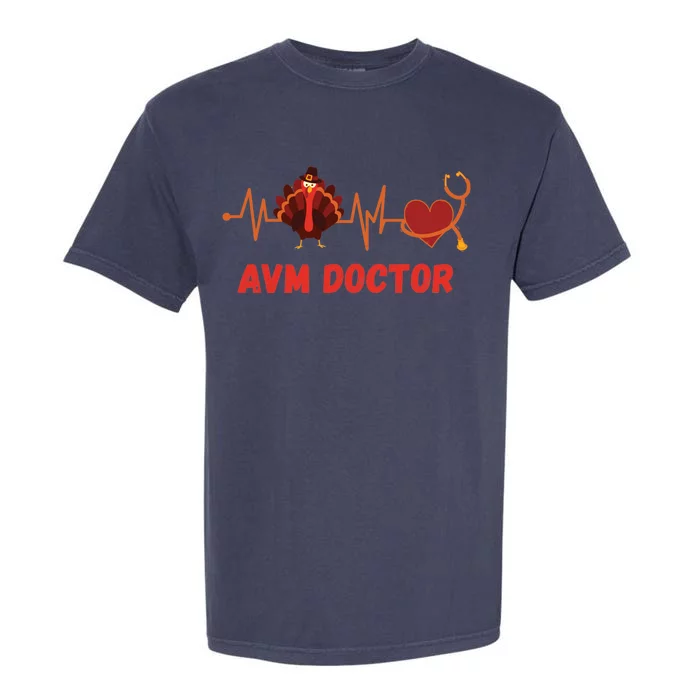 Thanksgiving Avm Doctor Heartbeat Stethoscope Turkey Medical Cool Gift Garment-Dyed Heavyweight T-Shirt