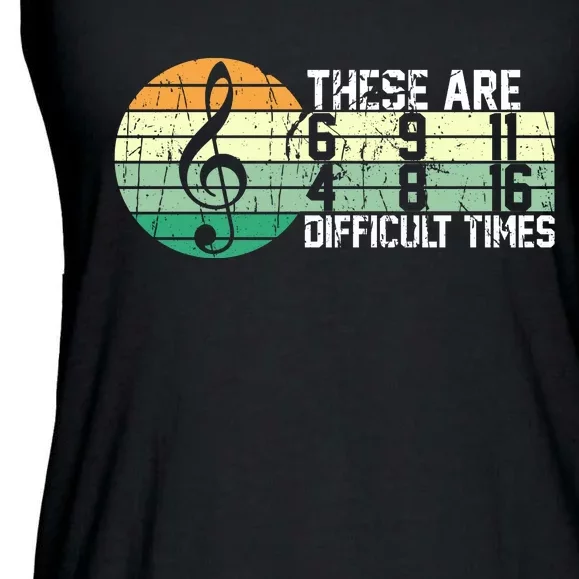 These Are Difficult Times Music Sheet Funny Band Gift Orchestra Musical Gift Ladies Essential Flowy Tank