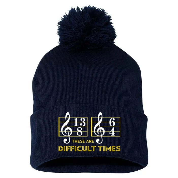 These Are Difficult Times Music Lover Gifts Pom Pom 12in Knit Beanie