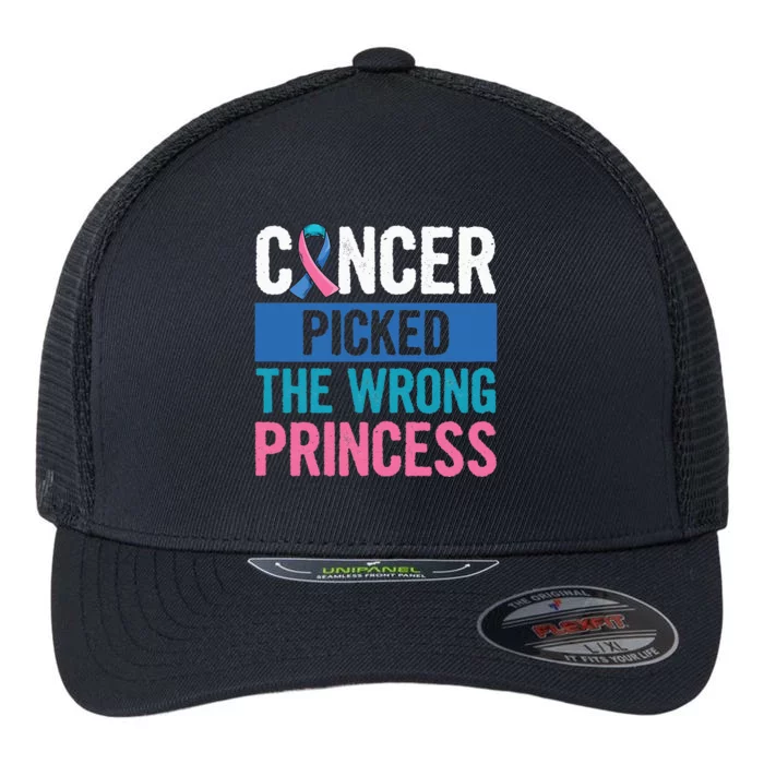 Thyroid Awareness Design For A Thyroid Cancer Warrior Flexfit Unipanel Trucker Cap