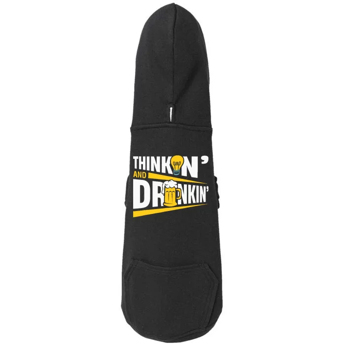 Thinkin And Drinkin | Pub Quiz Game | Trivia Night Doggie 3-End Fleece Hoodie