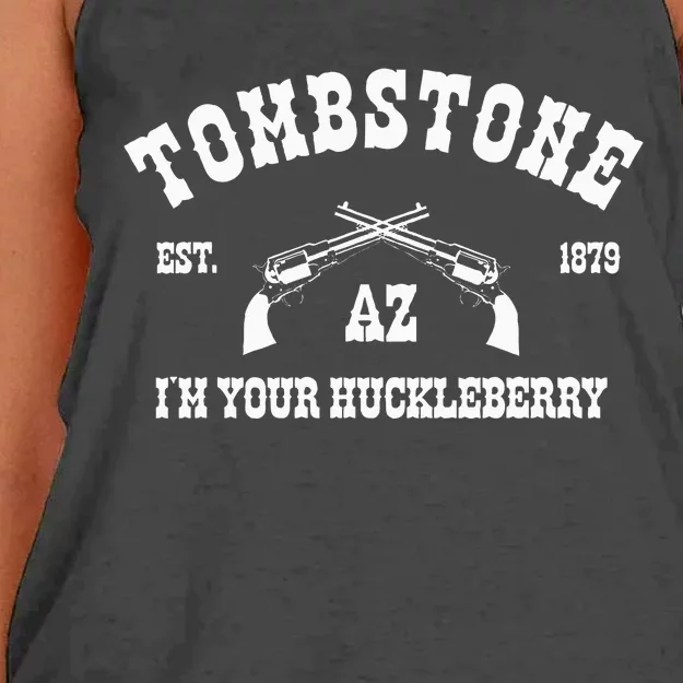 Tombstone Az Est. 1879 IM Your Huckleberry Women's Knotted Racerback Tank