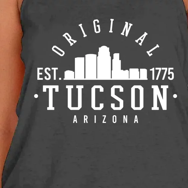 Tucson Arizona Est 1775 Skyline Women's Knotted Racerback Tank