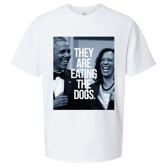 They Are Eating The Dogs Donald Trump Kamala Harris Sueded Cloud Jersey T-Shirt