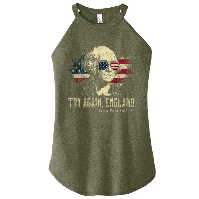 Try Again England George Washington 1776 Usa Women’s Perfect Tri Rocker Tank