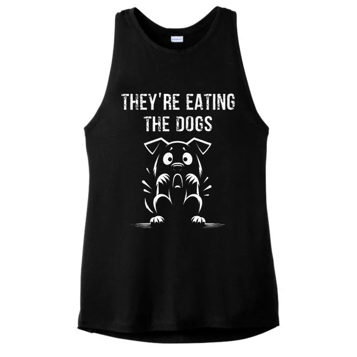 They Are Eating Dogs Vote For Kamala Harris Ladies Tri-Blend Wicking Tank