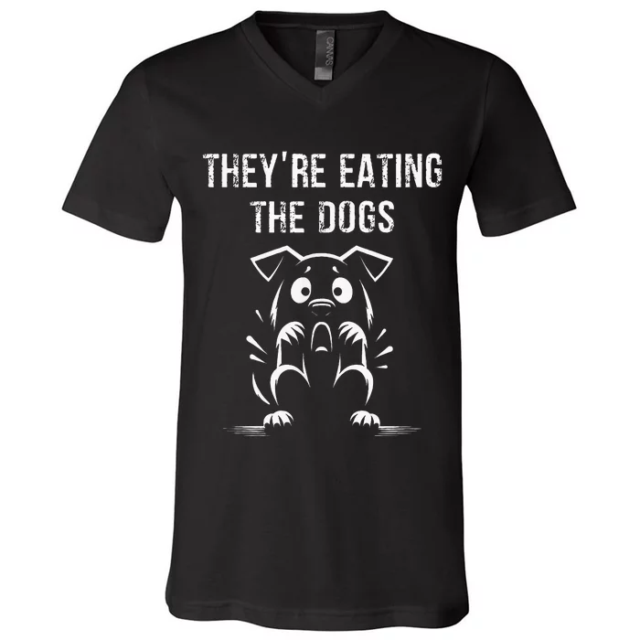 They Are Eating Dogs Vote For Kamala Harris V-Neck T-Shirt