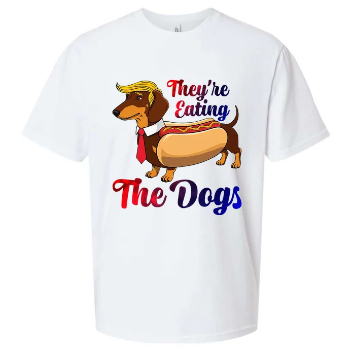 They Are Eating The Dogs Meme Dachshund Donald Trump Debate Sueded Cloud Jersey T-Shirt