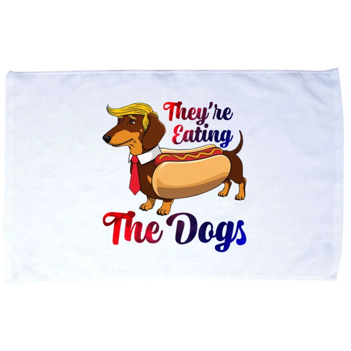 They Are Eating The Dogs Meme Dachshund Donald Trump Debate Microfiber Hand Towel