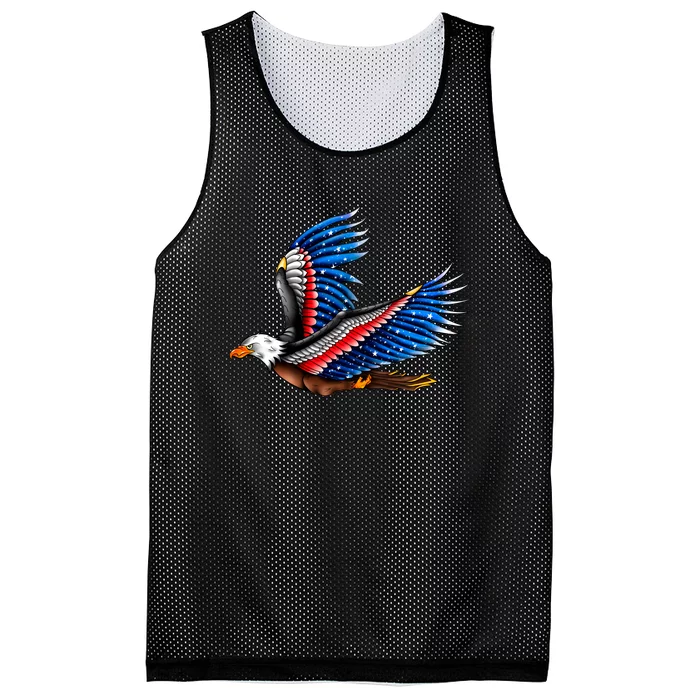 Tattoo American Eagle Mesh Reversible Basketball Jersey Tank