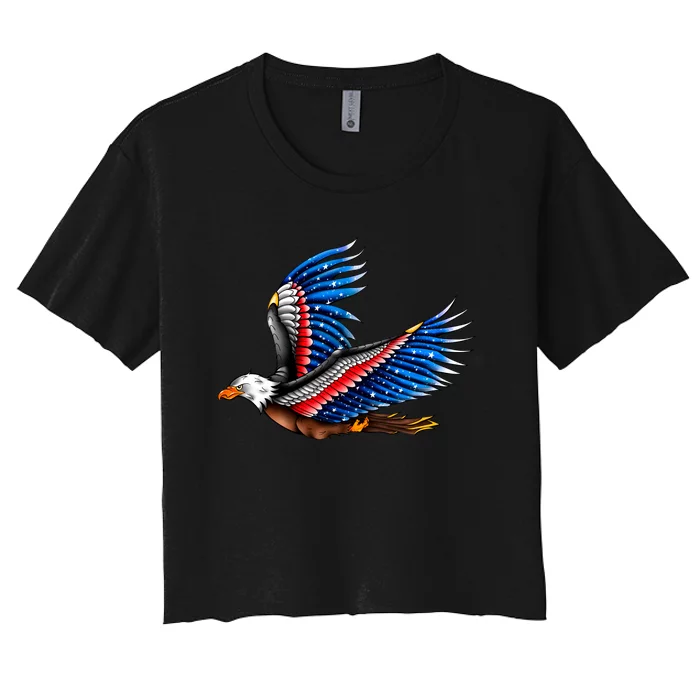 Tattoo American Eagle Women's Crop Top Tee