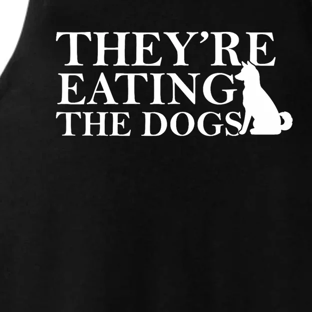 They Are Eating The Dogs They Are Eating The Pets Quote Ladies Tri-Blend Wicking Tank