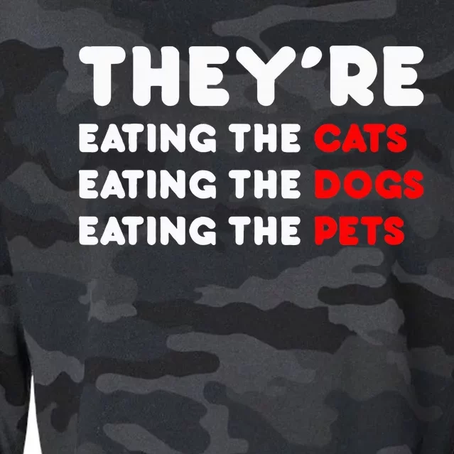 They Are Eating The Dogs TheyRe Eating The Cats The Pets Cropped Pullover Crew