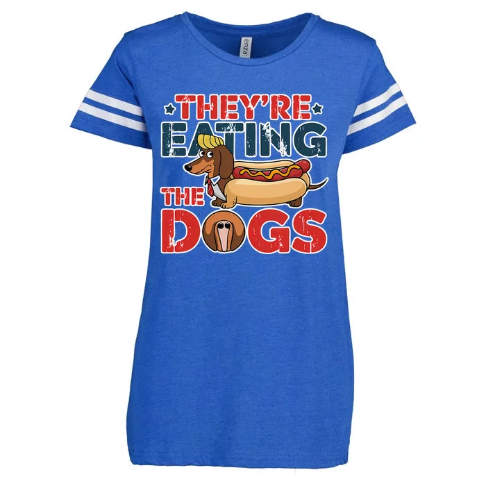 They Are Eating The Dogs Donald Trump Debate 2024 Enza Ladies Jersey Football T-Shirt