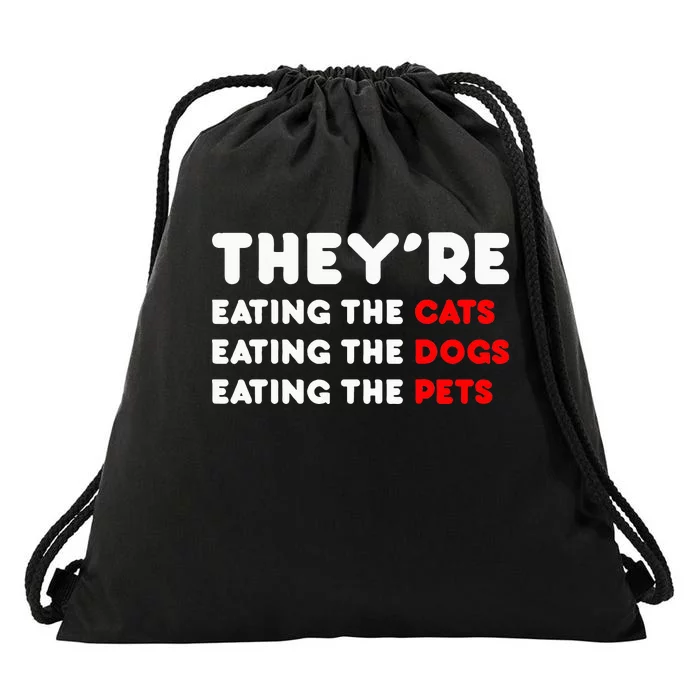 They Are Eating The Dogs Drawstring Bag