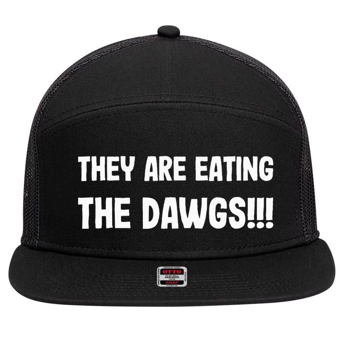 They Are Eating The D.A.W.G.S.!!! Trump Harris Debate 2024 7 Panel Mesh Trucker Snapback Hat