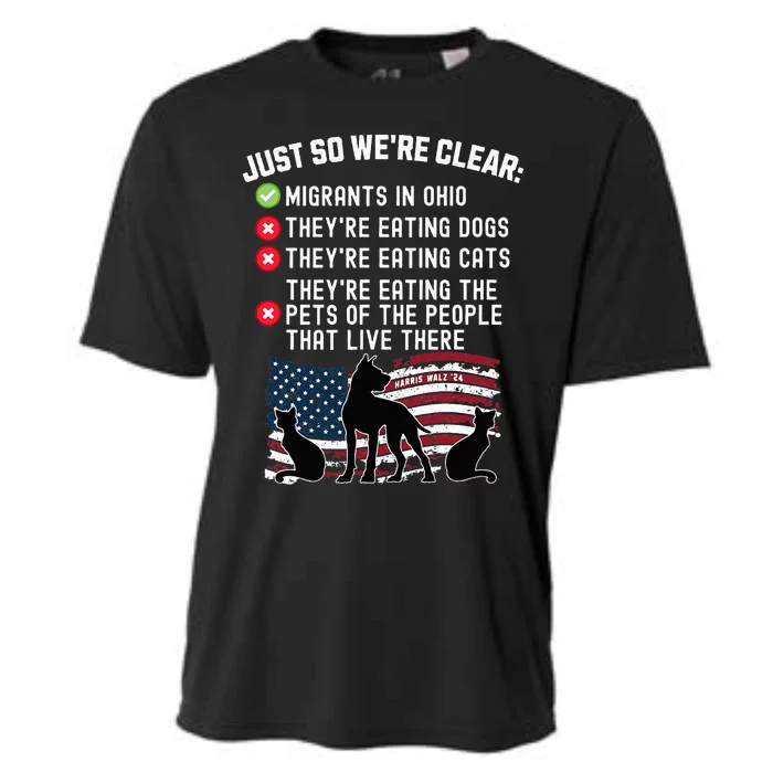 They Are Eating The Pets In Springfield Kamala Harris Walz Cooling Performance Crew T-Shirt