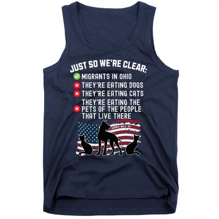 They Are Eating The Pets In Springfield Kamala Harris Walz Tank Top