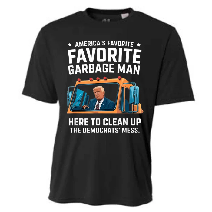 Trump AmericaS Favorite Garbage Man Trump In Trash Truck Cooling Performance Crew T-Shirt