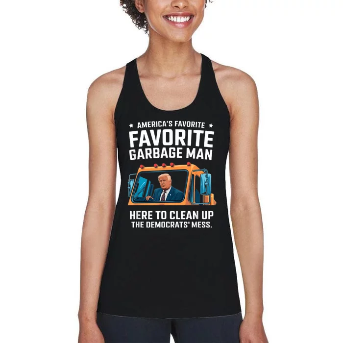 Trump AmericaS Favorite Garbage Man Trump In Trash Truck Women's Racerback Tank