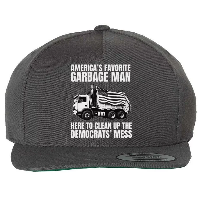 Trump AmericaS Favorite Garbage Man Trash Truck Photo Maga Gift Wool Snapback Cap