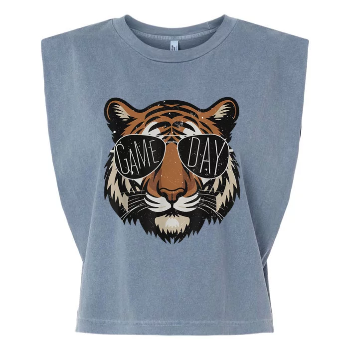 Touchdown American Football Game Day Thanksgiving Tiger Cool Garment-Dyed Women's Muscle Tee