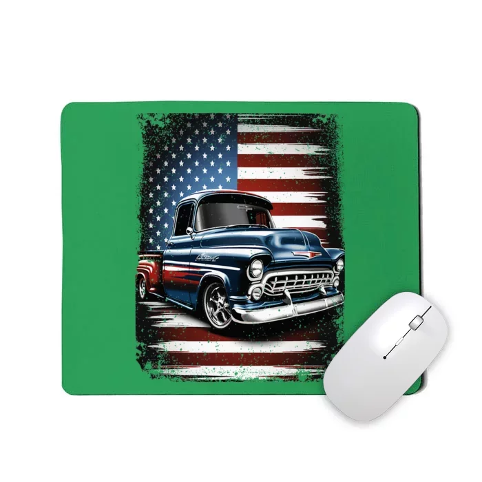 Truck American Flag 4th Of July Patriotic Mousepad