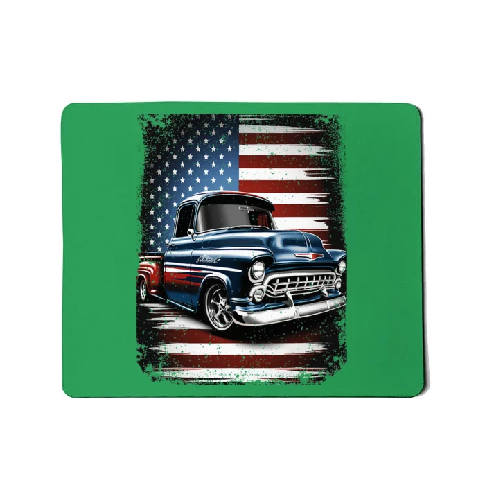 Truck American Flag 4th Of July Patriotic Mousepad