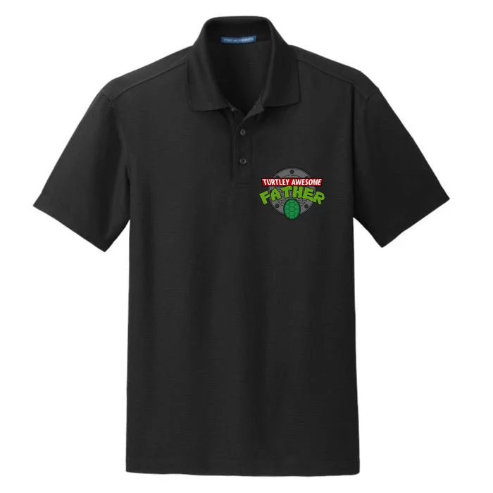 Turtley Awesome Father Awesome Fathers Day Dry Zone Grid Performance Polo