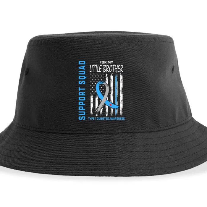 T1d Awareness Flag Little Brother Type 1 Diabetes Matching Sustainable Bucket Hat