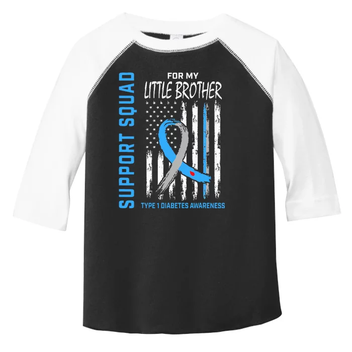 T1d Awareness Flag Little Brother Type 1 Diabetes Matching Toddler Fine Jersey T-Shirt