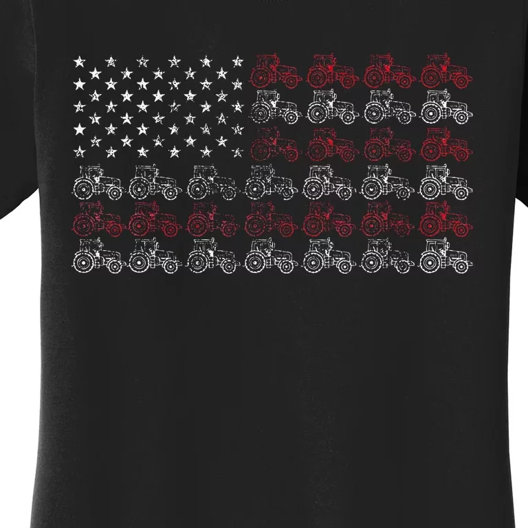 Tractor American Flag Farmer Women's T-Shirt