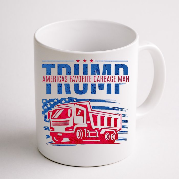 Trump AmericaS Favorite Garbage Man Retro Us Flag Front & Back Coffee Mug