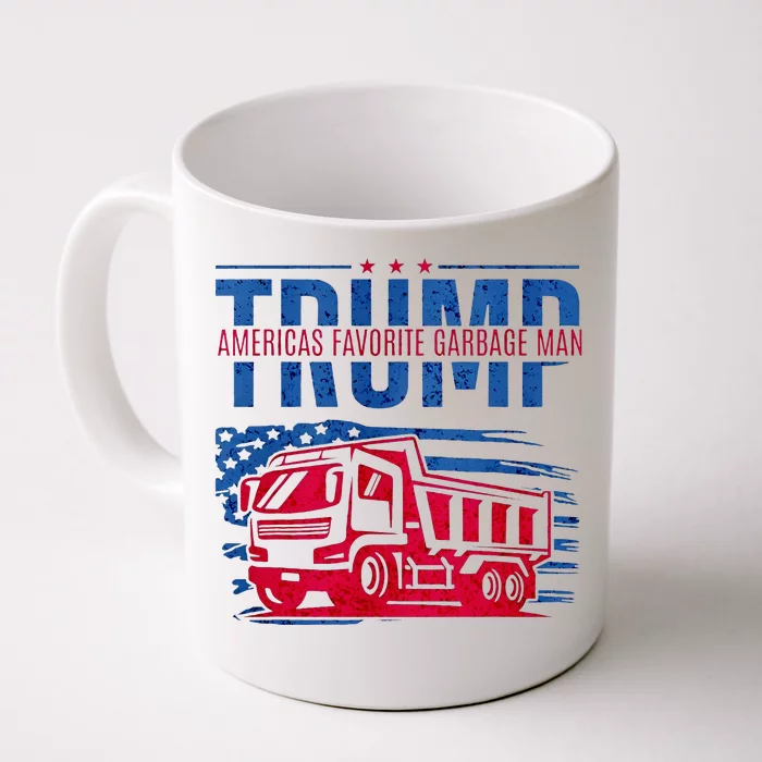 Trump AmericaS Favorite Garbage Man Retro Us Flag Front & Back Coffee Mug